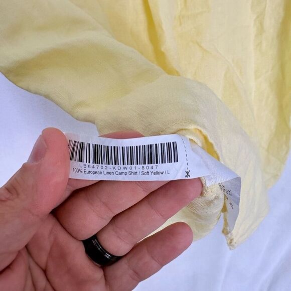 Quince Linen Camp Shirt Soft Yellow Collared Short Sleeve Button Front Top Size - Picture 11 of 11